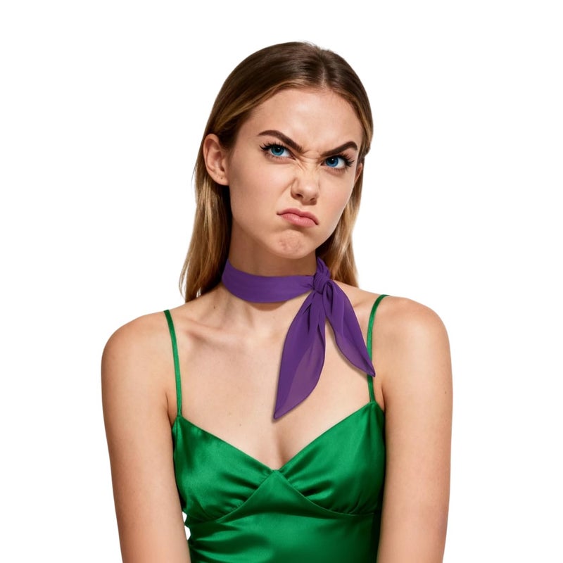 Fairycece Disgust Scarf Purple Scarf for Women and Girls Disgust Costume - Image 4